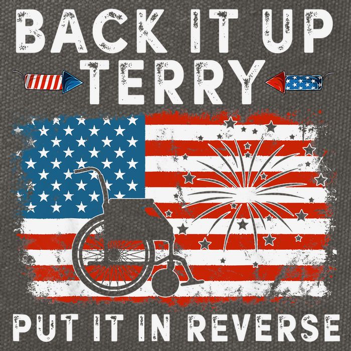 Back Up Terry Put It In Reverse Firework Funny 4th Of July Cotton Canvas Backpack