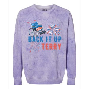 Back Up Terry Put It In Reverse Fireworks Independence Day Great Gift Colorblast Crewneck Sweatshirt