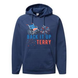 Back Up Terry Put It In Reverse Fireworks Independence Day Great Gift Performance Fleece Hoodie