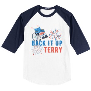 Back Up Terry Put It In Reverse Fireworks Independence Day Great Gift Baseball Sleeve Shirt