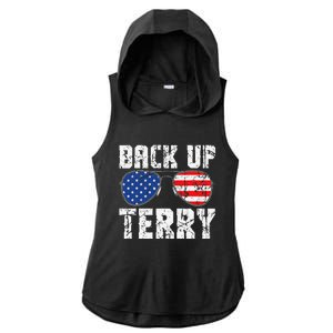 Back Up Terry American Flag USA 4th Of July Sunglasses Ladies PosiCharge Tri-Blend Wicking Draft Hoodie Tank