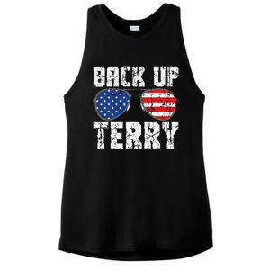 Back Up Terry American Flag USA 4th Of July Sunglasses Ladies PosiCharge Tri-Blend Wicking Tank