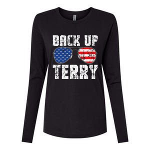 Back Up Terry American Flag USA 4th Of July Sunglasses Womens Cotton Relaxed Long Sleeve T-Shirt