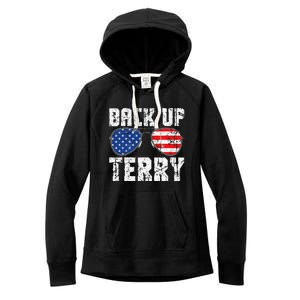 Back Up Terry American Flag USA 4th Of July Sunglasses Women's Fleece Hoodie