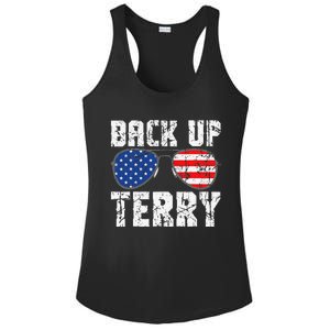 Back Up Terry American Flag USA 4th Of July Sunglasses Ladies PosiCharge Competitor Racerback Tank