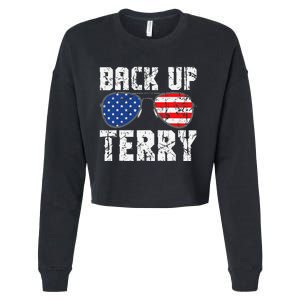 Back Up Terry American Flag USA 4th Of July Sunglasses Cropped Pullover Crew