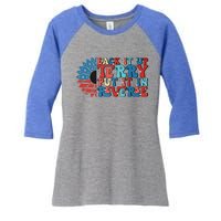 Back Up Terry Put It In Reverse Funny 4th Of July Firework Gift Women's Tri-Blend 3/4-Sleeve Raglan Shirt