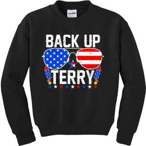 Back Up Terry Funny 4th Of July Us Flag Patriotic Fireworks Kids Sweatshirt