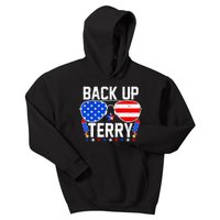 Back Up Terry Funny 4th Of July Us Flag Patriotic Fireworks Kids Hoodie