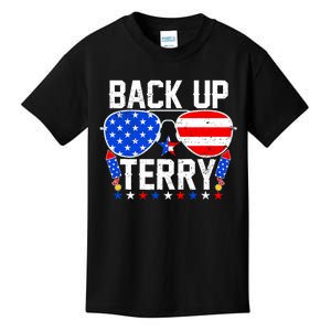 Back Up Terry Funny 4th Of July Us Flag Patriotic Fireworks Kids T-Shirt