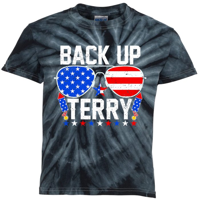 Back Up Terry Funny 4th Of July Us Flag Patriotic Fireworks Kids Tie-Dye T-Shirt