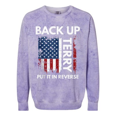 Back Up Terry Put It In Reverse Funny 4th of July Colorblast Crewneck Sweatshirt