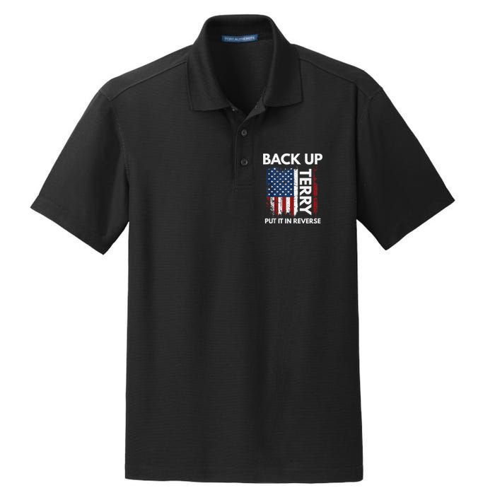 Back Up Terry Put It In Reverse Funny 4th of July Dry Zone Grid Polo