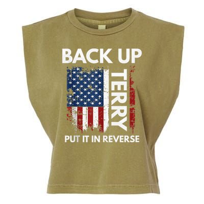 Back Up Terry Put It In Reverse Funny 4th of July Garment-Dyed Women's Muscle Tee