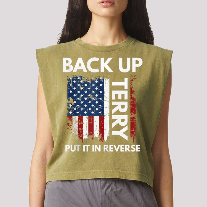 Back Up Terry Put It In Reverse Funny 4th of July Garment-Dyed Women's Muscle Tee