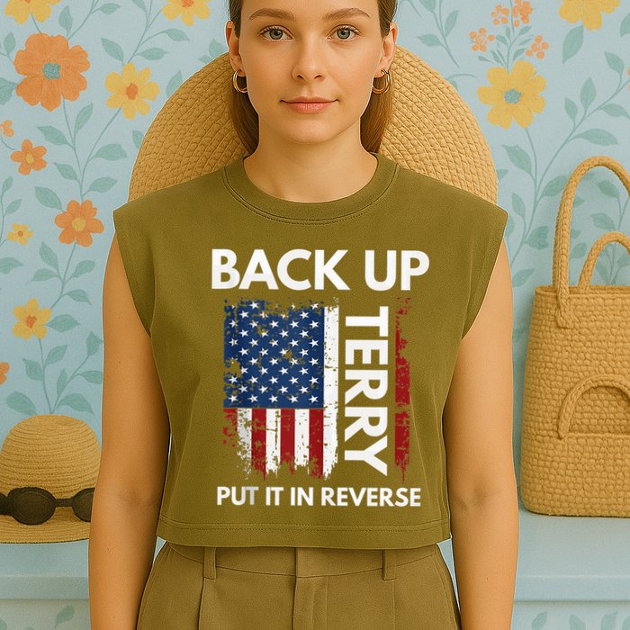 Back Up Terry Put It In Reverse Funny 4th of July Garment-Dyed Women's Muscle Tee