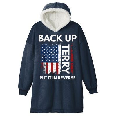 Back Up Terry Put It In Reverse Funny 4th of July Hooded Wearable Blanket