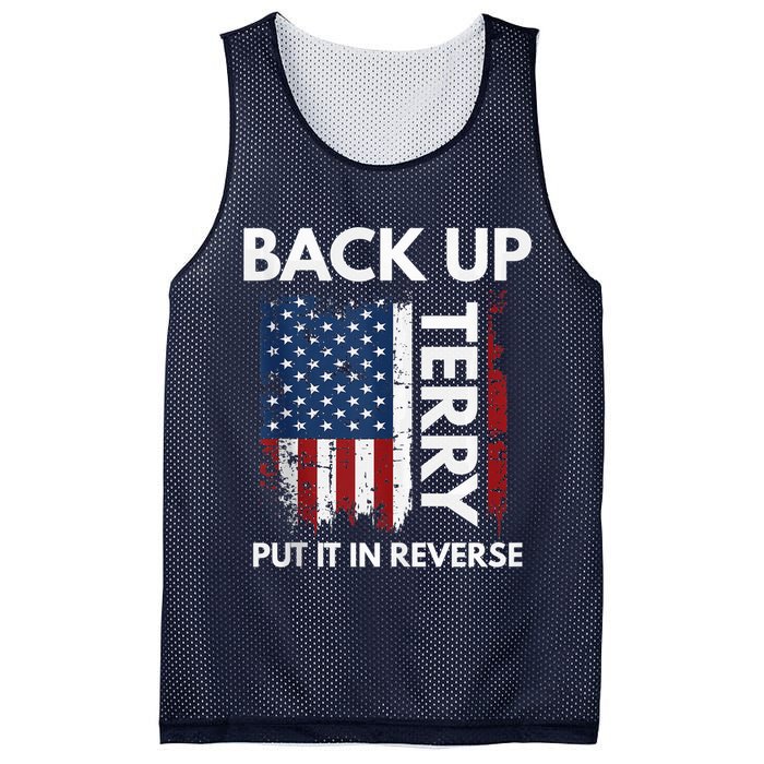 Back Up Terry Put It In Reverse Funny 4th of July Mesh Reversible Basketball Jersey Tank