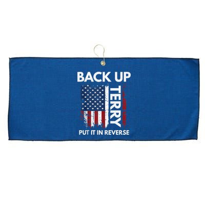 Back Up Terry Put It In Reverse Funny 4th of July Large Microfiber Waffle Golf Towel