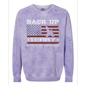 Back Up Terry Put It In Reverse Funny 4th Of July Usa Flag Cute Gift Colorblast Crewneck Sweatshirt