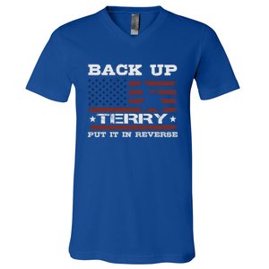 Back Up Terry Put It In Reverse Funny 4th Of July Usa Flag Cute Gift V-Neck T-Shirt