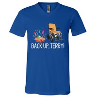 Back Up Terry Put It In Reverse 4th July Us Flag Fireworks Great Gift V-Neck T-Shirt