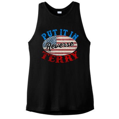 Back Up Terry Put It In Reverse 4th Of July American Flag Meaningful Gift Ladies PosiCharge Tri-Blend Wicking Tank