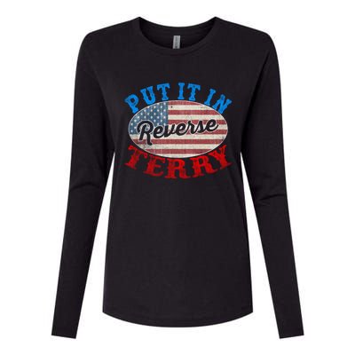 Back Up Terry Put It In Reverse 4th Of July American Flag Meaningful Gift Womens Cotton Relaxed Long Sleeve T-Shirt