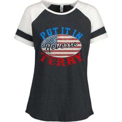 Back Up Terry Put It In Reverse 4th Of July American Flag Meaningful Gift Enza Ladies Jersey Colorblock Tee