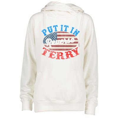 Back Up Terry Put It In Reverse 4th Of July American Flag Meaningful Gift Womens Funnel Neck Pullover Hood