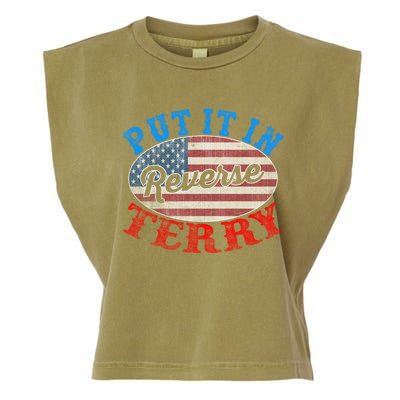 Back Up Terry Put It In Reverse 4th Of July American Flag Meaningful Gift Garment-Dyed Women's Muscle Tee