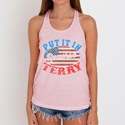 Back Up Terry Put It In Reverse 4th Of July American Flag Meaningful Gift Women's Knotted Racerback Tank