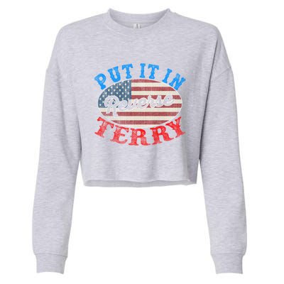 Back Up Terry Put It In Reverse 4th Of July American Flag Meaningful Gift Cropped Pullover Crew