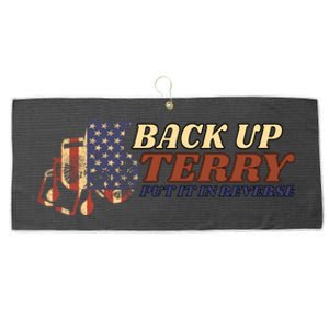 Back Up Terry Put It In Reverse 4th July Us Flag Fireworks Gift Large Microfiber Waffle Golf Towel