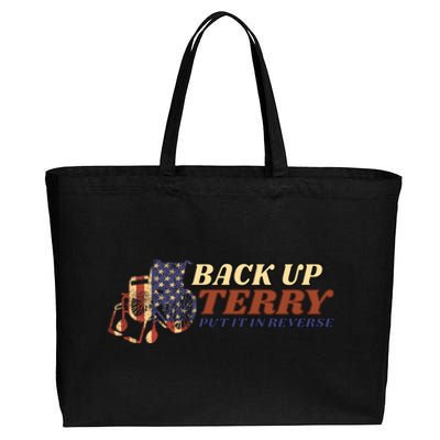 Back Up Terry Put It In Reverse 4th July Us Flag Fireworks Gift Cotton Canvas Jumbo Tote