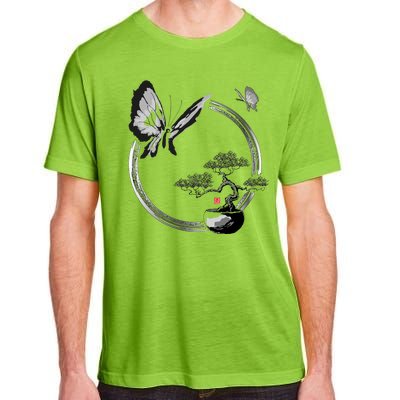 Butterflies And Bonzai Tree Japanese Ink Adult ChromaSoft Performance T-Shirt