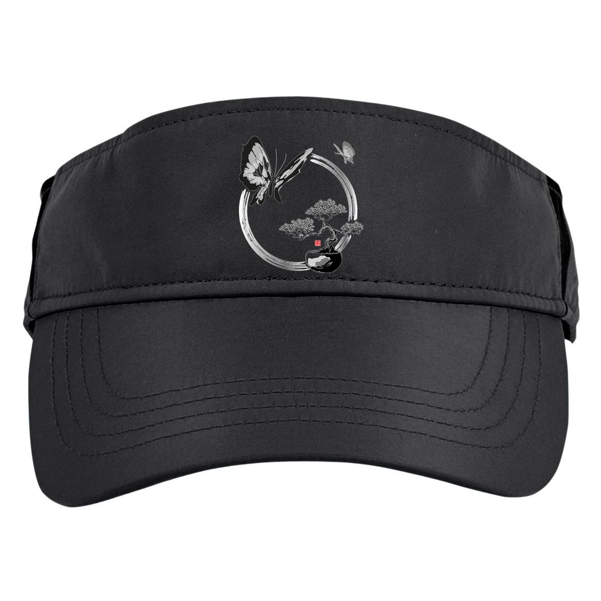 Butterflies And Bonzai Tree Japanese Ink Adult Drive Performance Visor