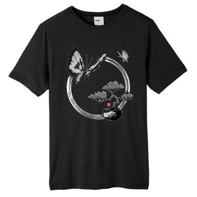 Butterflies And Bonzai Tree Japanese Ink Tall Fusion ChromaSoft Performance T-Shirt