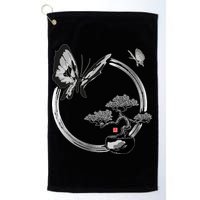 Butterflies And Bonzai Tree Japanese Ink Golf Towel