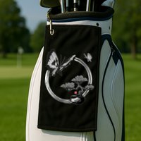 Butterflies And Bonzai Tree Japanese Ink Golf Towel
