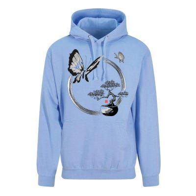 Butterflies And Bonzai Tree Japanese Ink Unisex Surf Hoodie