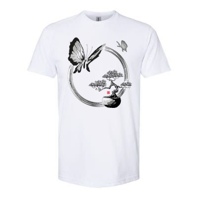 Butterflies And Bonzai Tree Japanese Ink Softstyle® CVC T-Shirt