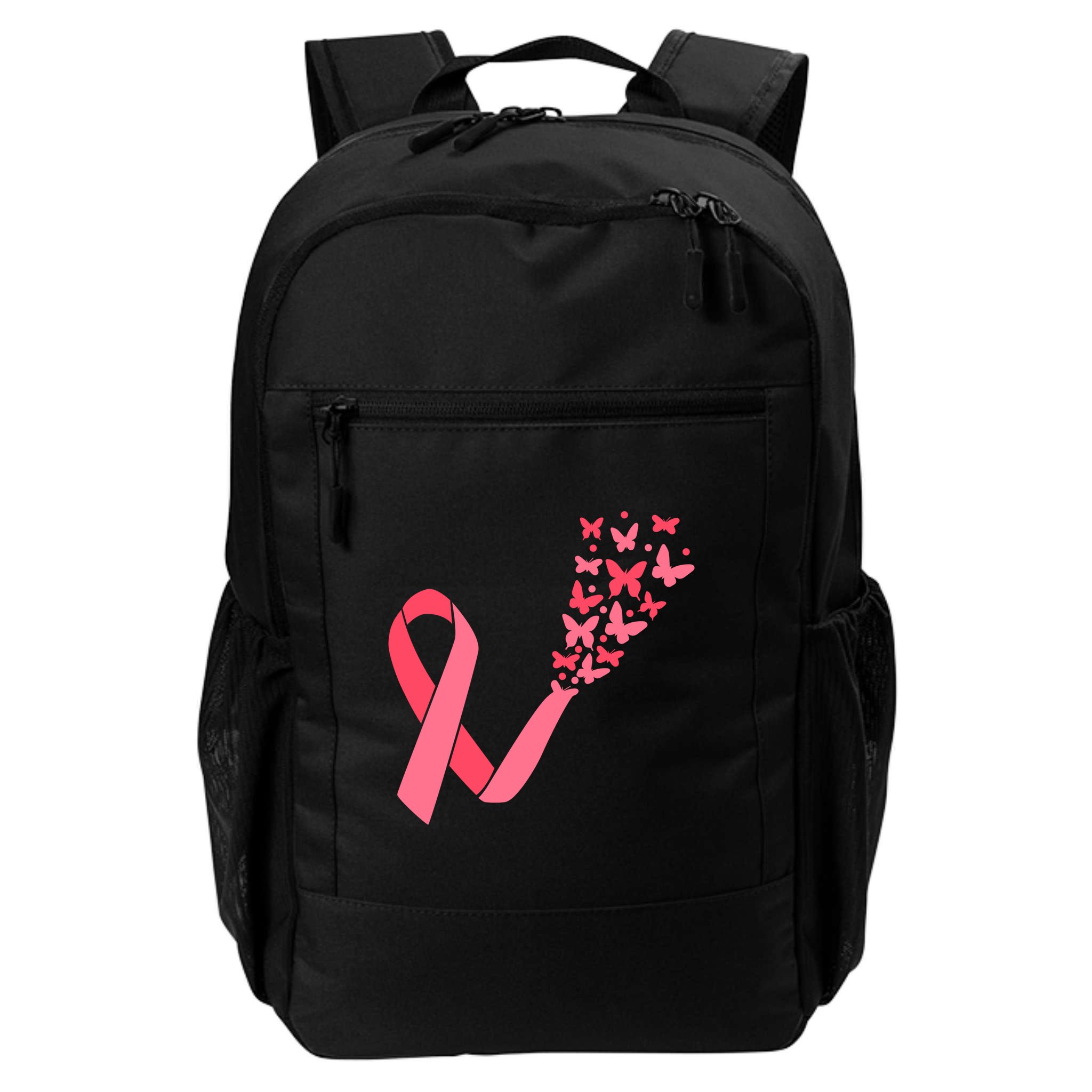 Butterfly Burst Breast Cancer Ribbon Backpack