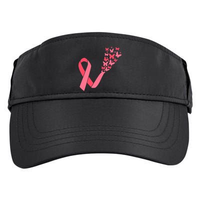 Butterfly Burst Breast Cancer Ribbon Adult Drive Performance Visor
