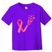 Butterfly Burst Breast Cancer Ribbon Toddler T-Shirt