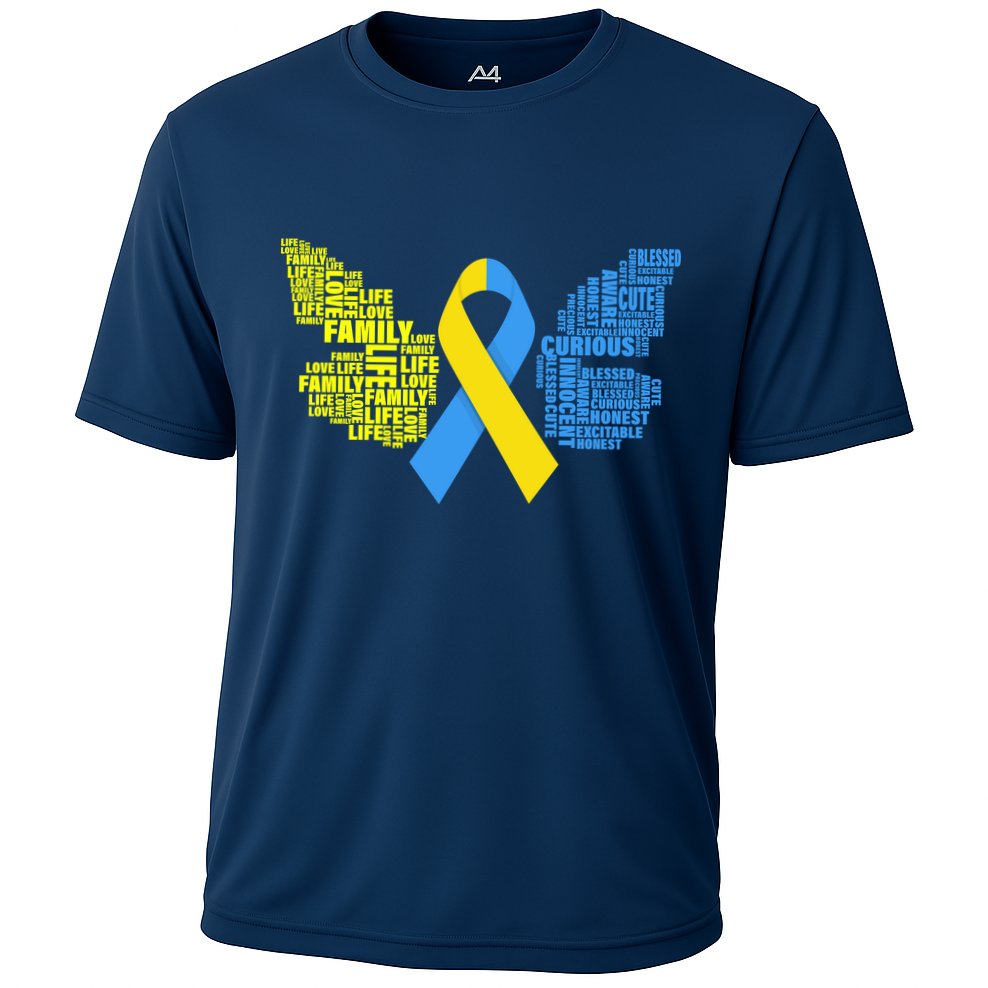 Butterfly Down Syndrome Inspiring Words Cooling Performance Crew T-Shirt