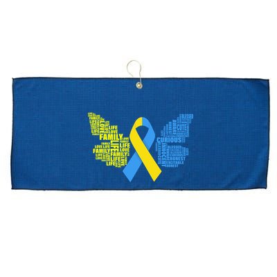 Butterfly Down Syndrome Inspiring Words Large Microfiber Waffle Golf Towel