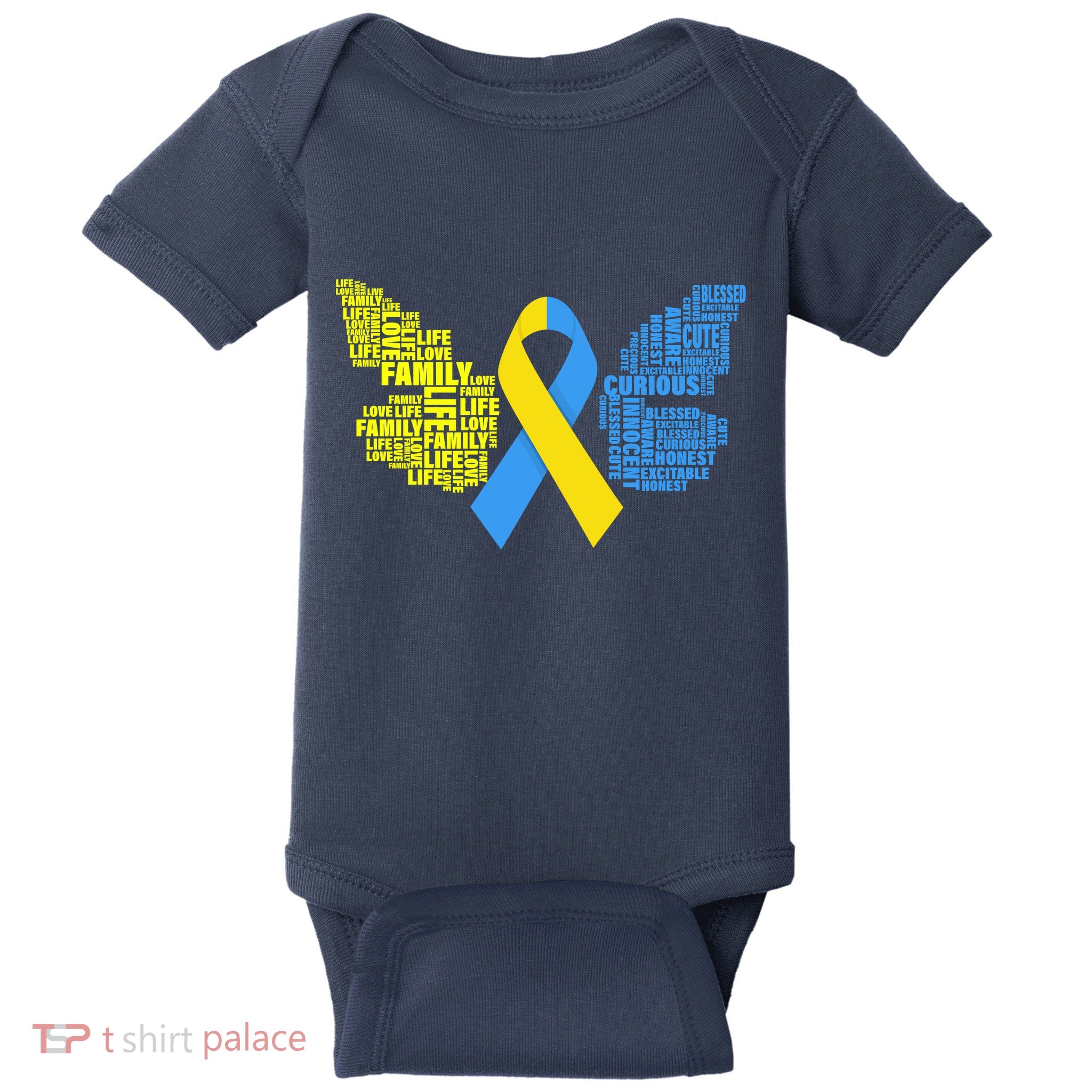 Butterfly Down Syndrome Inspiring Words Baby Bodysuit