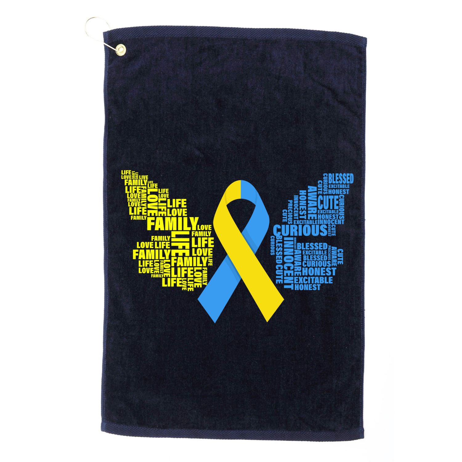 Butterfly Down Syndrome Inspiring Words Golf Towel