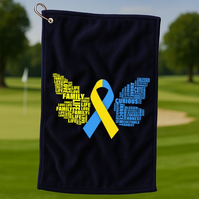 Butterfly Down Syndrome Inspiring Words Golf Towel